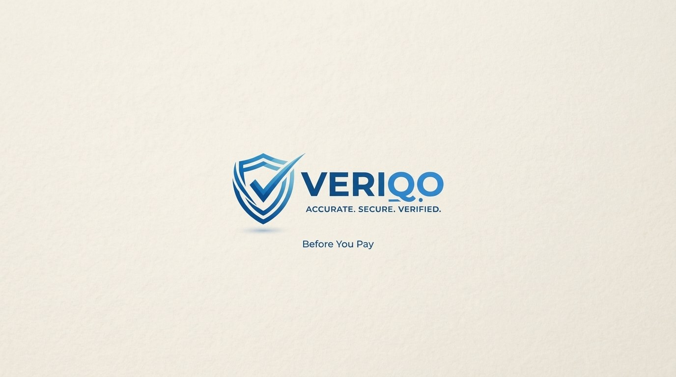Open book on a navy desk, VERIQO mark
